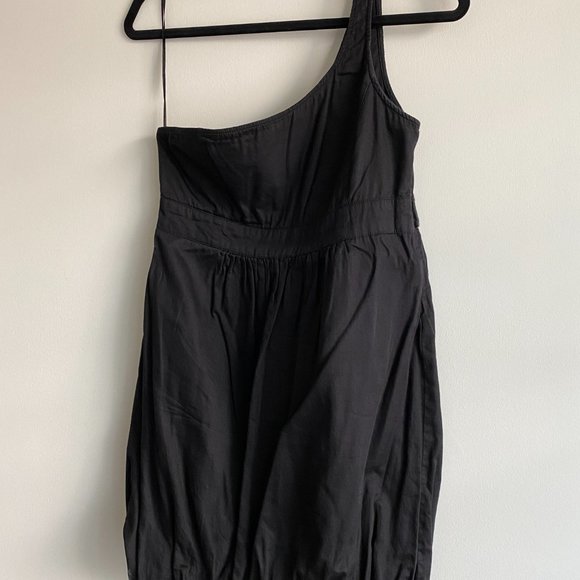 BERSHKA Black Single-Shoulder Mini Dress - Picture 2 of 3